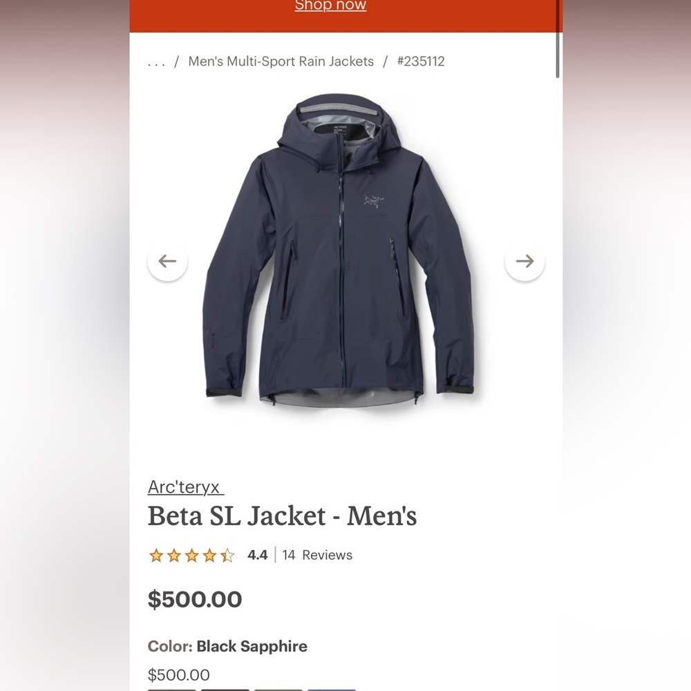 Arc’Teryx Beta Rain jacket